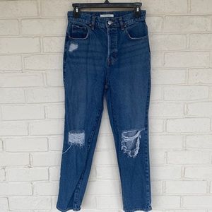 Pacsun Distressed High Waisted Straight Leg Jeans 26